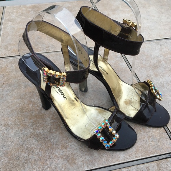 Dolce & Gabbana Ankle Strap Buckle Jeweled Sandals - Picture 14 of 16